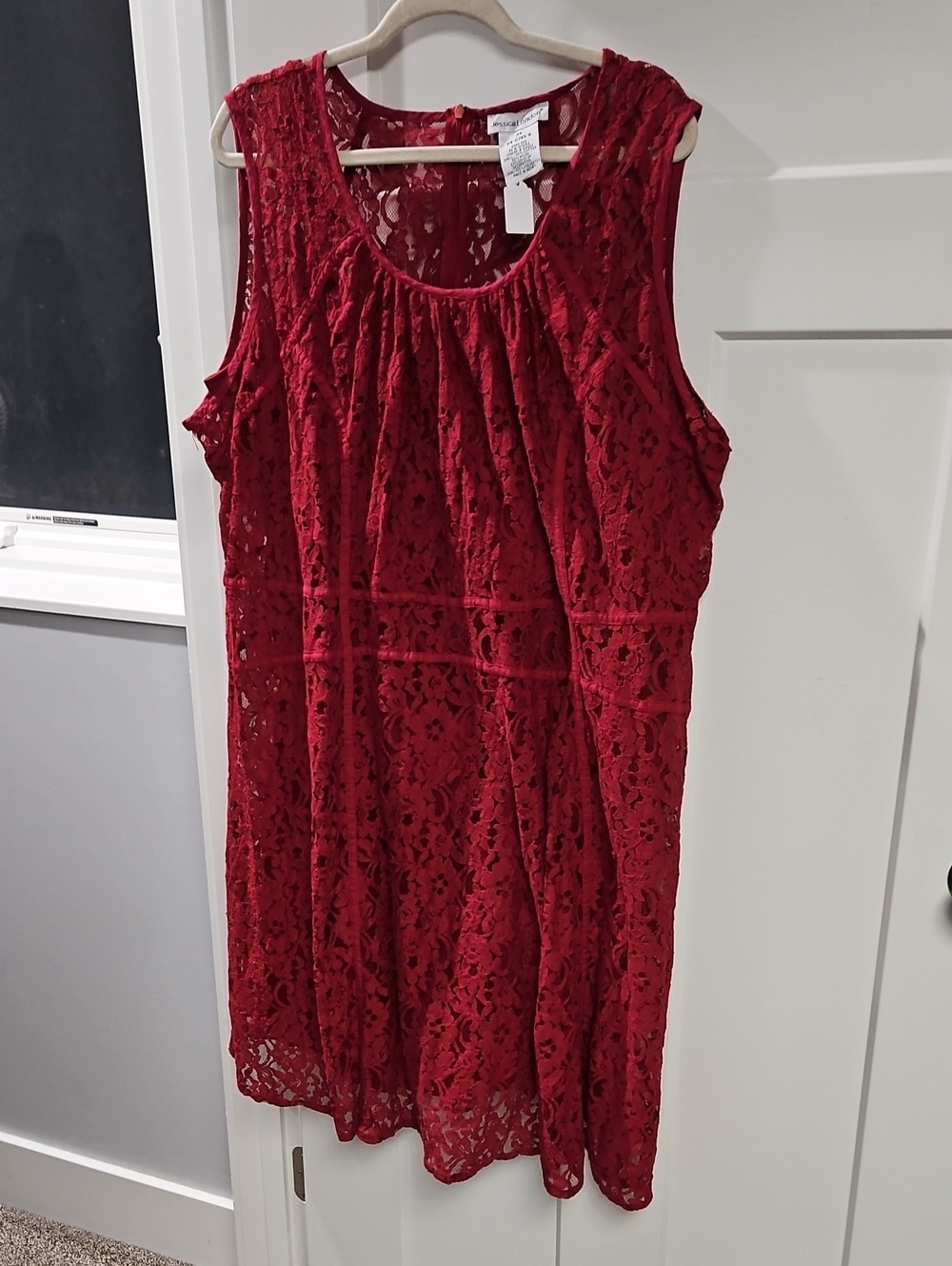 Jessica London Red Lace Midi Dress